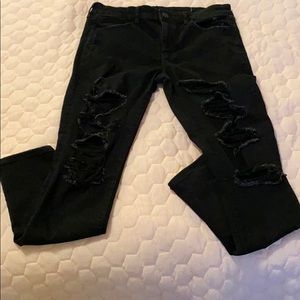 Black Ripped American Eagle Jeans
